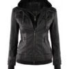 Women's Betty Black Removable Hooded Jacket
