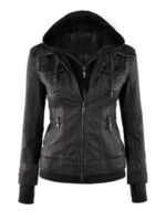 Women's Betty Black Removable Hooded Jacket