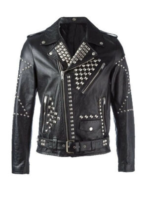 Men's Punk Style Studded Leather Jacket