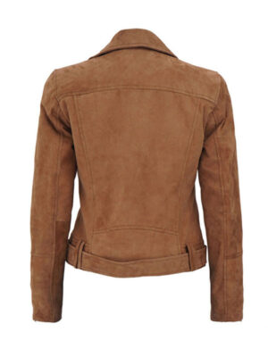 Women’s Asymmetrical Suede Biker Jacket