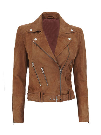 Women’s Asymmetrical Suede Biker Jacket