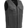 Men's Badlands Zip up Leather Vest