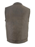 Men's Beige Naked Club Style Leather Vest