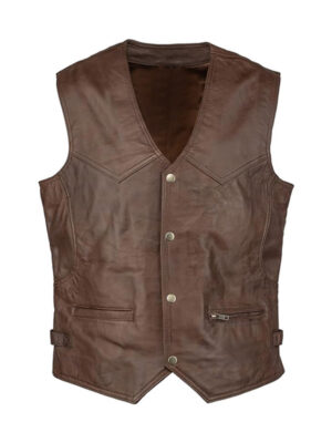 Men's Classic Club Style Leather Vest