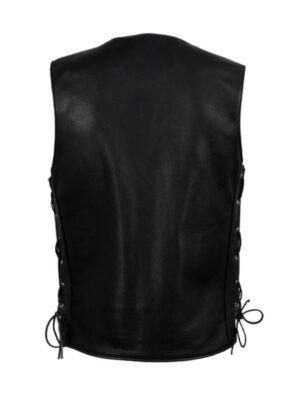 Men's Gaucho Black Leather Vest