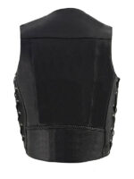 Men's Black Naked Side Lace Leather Vest