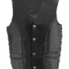 Men's Black Naked Side Lace Leather Vest