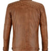 Men's Brown Quilted Cafe Racer Leather Jacket