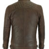 Men's Cafe Racer Waxed Chocolate Brown Jacket