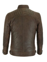 Men's Cafe Racer Waxed Chocolate Brown Jacket