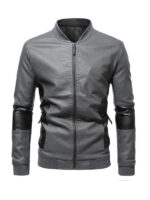 Men's Slim Fit Splice Faux Jacket