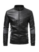 Men's Slim Fit Splice Faux Jacket