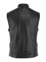 Men's Club Style Black Leather Vest