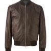 Men's Dark Brown Bomber Leather Jacket
