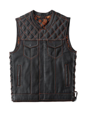 Men's Motorcycle Diamond Quilted Leather Vest