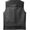 Men's Dio Black Leather Motorcycle Vest