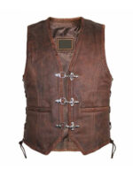 Men's Hook Buckle Braided Leather Vest