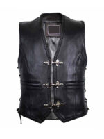 Men's Hook Buckle Braided Leather Vest