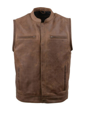Men's Crazy Horse Brown Leather Vest