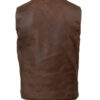 Men's V-Neck Crazy Horse Brown Vest