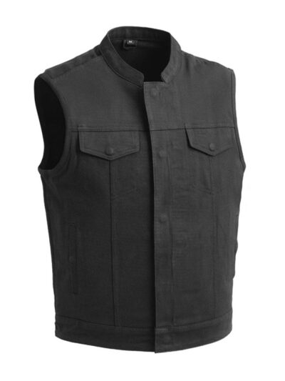 Men's Havoc Motorcycle Black Twill Vest