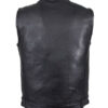 Men's Center Zipper Plain Leather Vest