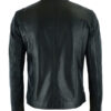 Men’s Hooper Style Black Zipped Leather Jacket