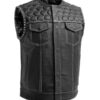 Men's White Stitched Hornet Leather Vest