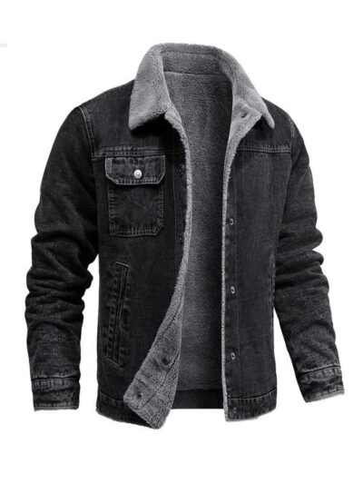 Men's Jeans Black Denim Jacket