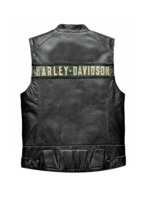 Men's Harley Davidson Patch Leather Vest