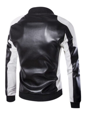 Men's Patchwork Pu Leather Jacket