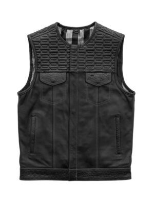 Men's Premium Biker Black Leather Vest