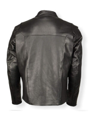 Men's Racing White Stripes Leather Jacket