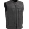 Men's Rampage Black Leather Vest