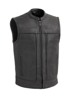 Men's Rampage Black Leather Vest