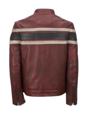 Men's Red Waxed Vintage Leather Jacket