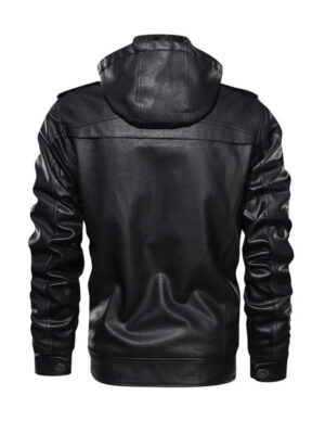 Men's Rough Rider Black PU Leather Jacket