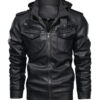 Men's Rough Rider Black PU Leather Jacket