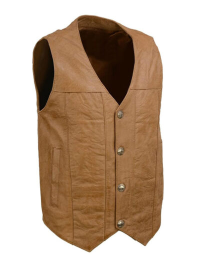 MEN'S SADDLE WESTERN STYLE LEATHER VEST