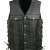 Men's Side Lace Denim Style Pockets Vest