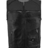 Men's Side Stretch Flex Black Leather Vest