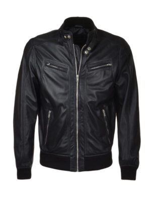 Men's Slim Fit Black Bomber Jacket