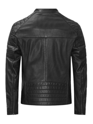 Men's Slim Fit Style Leather Biker Jacket