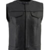 Men's Snap Collar MC Leather Vest