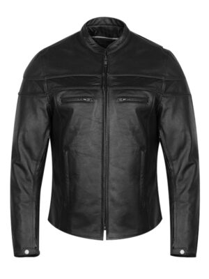 Men's Split Leather Biker Veneers Jacket