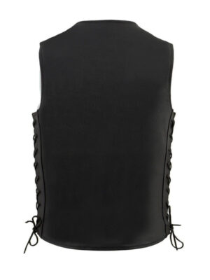 Men's Straight Bottom Side Lace Leather Vest