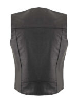 Men's Traditional Western Cut Snap Front Motorcycle Leather Vest