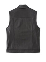 Men's Black Shirt Style Trucker Vest