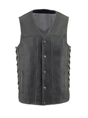 Men's Vintage gray Straight Bottom Vest