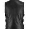 Men's Swat Style Black Leather Vest